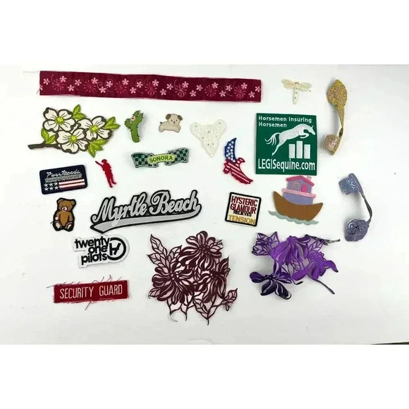 20 PC Assorted Sewing Applique Patches Iron on Sew On NEW Mixed Vintage - Picture 1 of 8